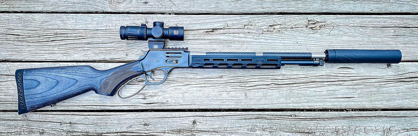 The author shooting the Henry SPD HUSH with a Banish 46-V2 suppressor and a EOTECH VUDU 3-9x32 LPVO optic