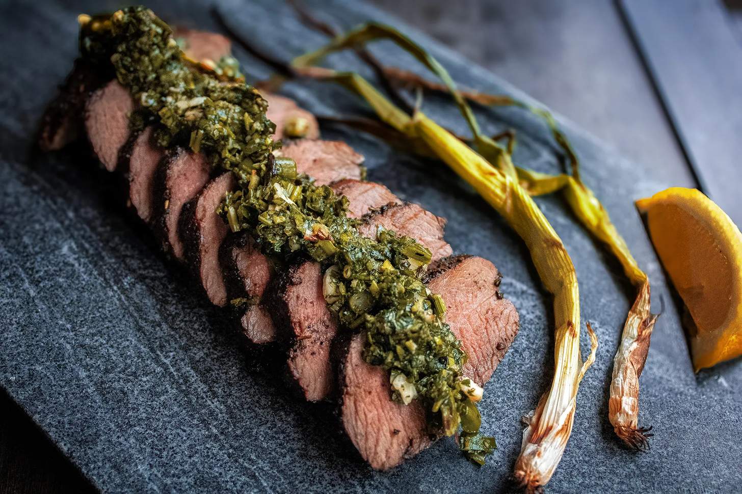Grilled Venison with Charred Scallion Gremolata: Wild Grub Unplugged