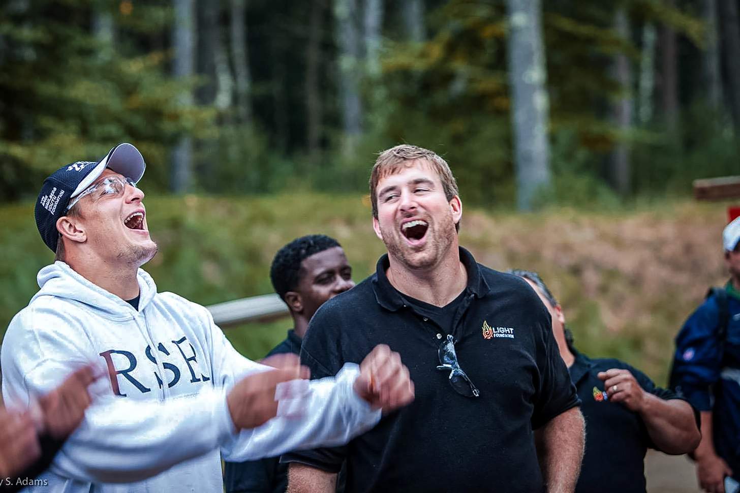 Matt Light and Rob Gronkowski at a Light Foundation event