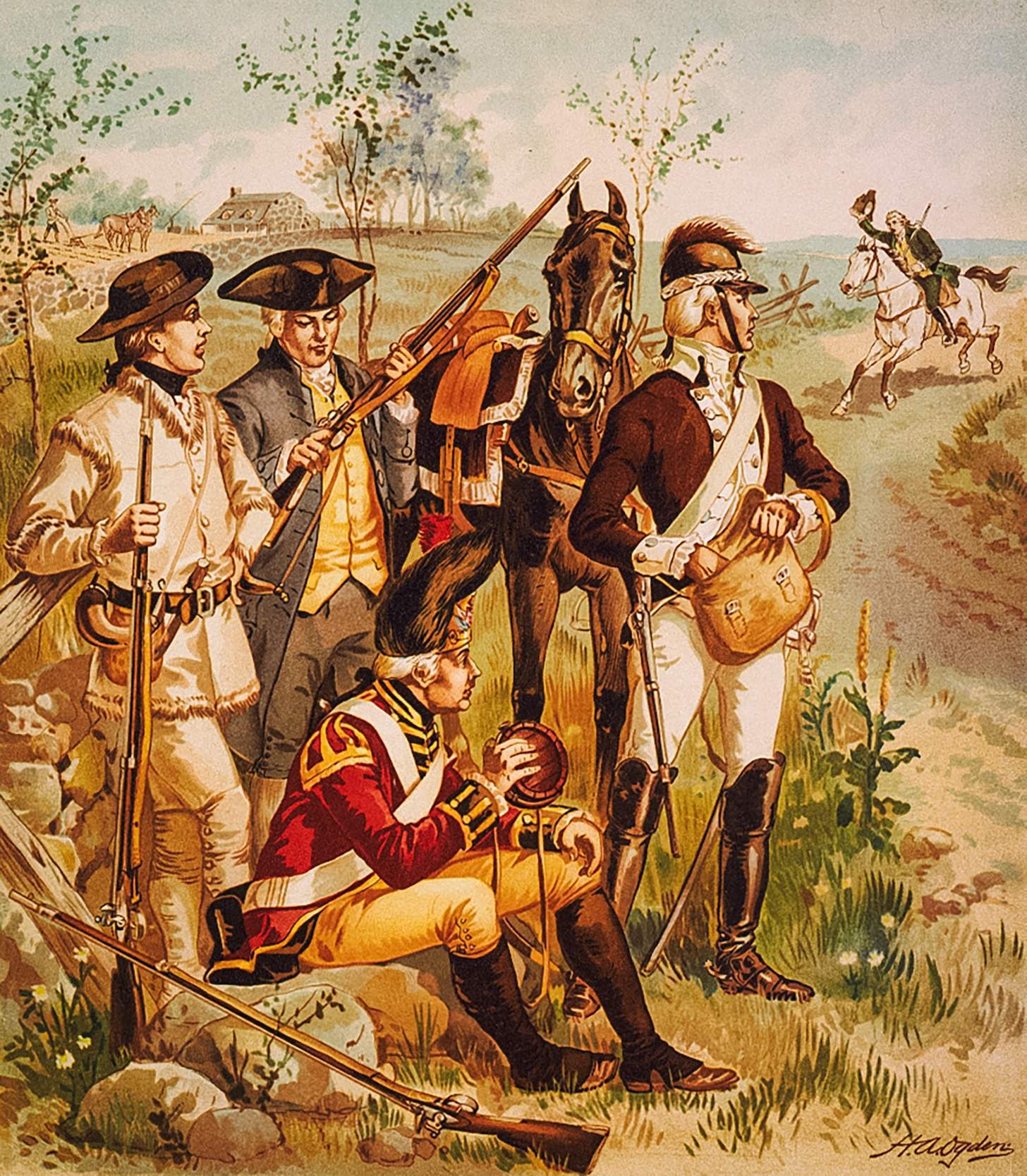 american revolution army dress and calvary helmet