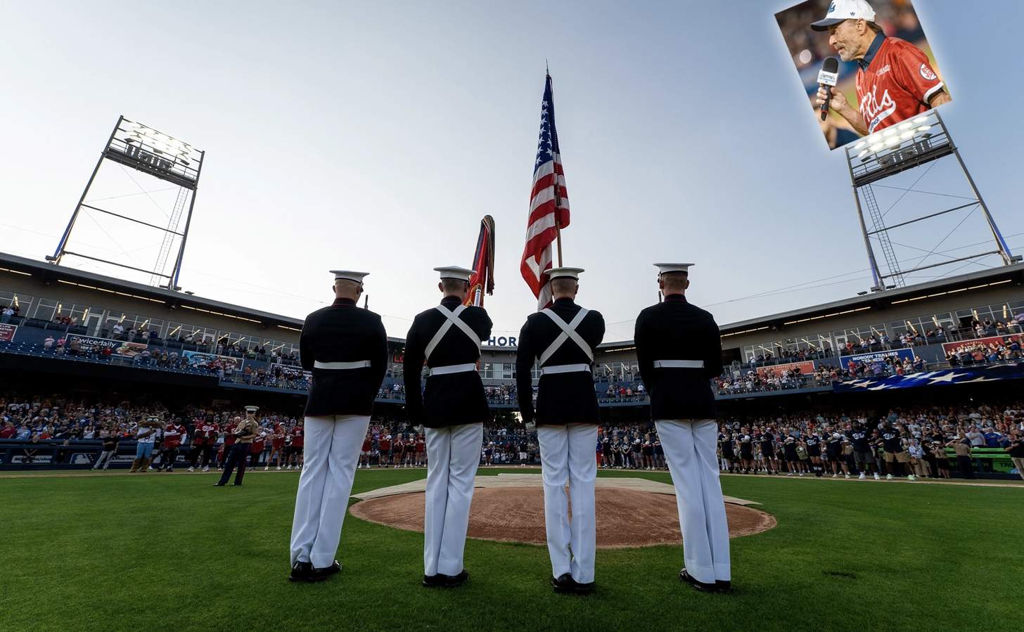 Folds of Honor Charity Softball game honor guard