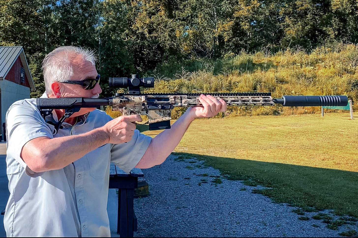 Daniel Defense DD5 V5 Hunter rifle being fired at the range