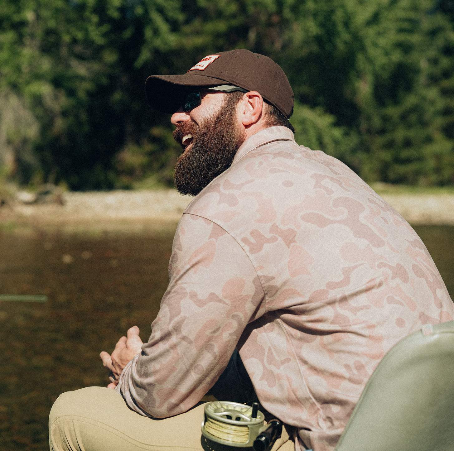 Jordan Davis fly fishing in the mountains