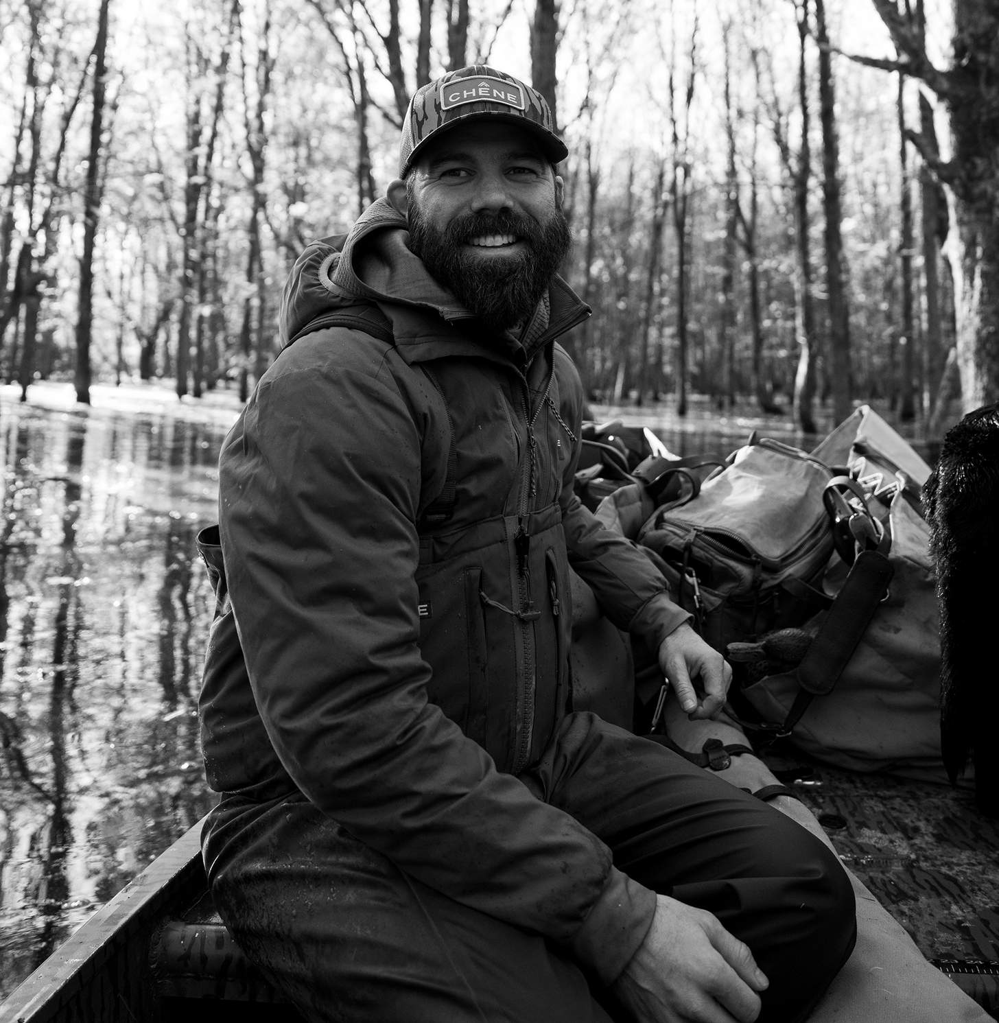 on a duck hunt in flooded timber