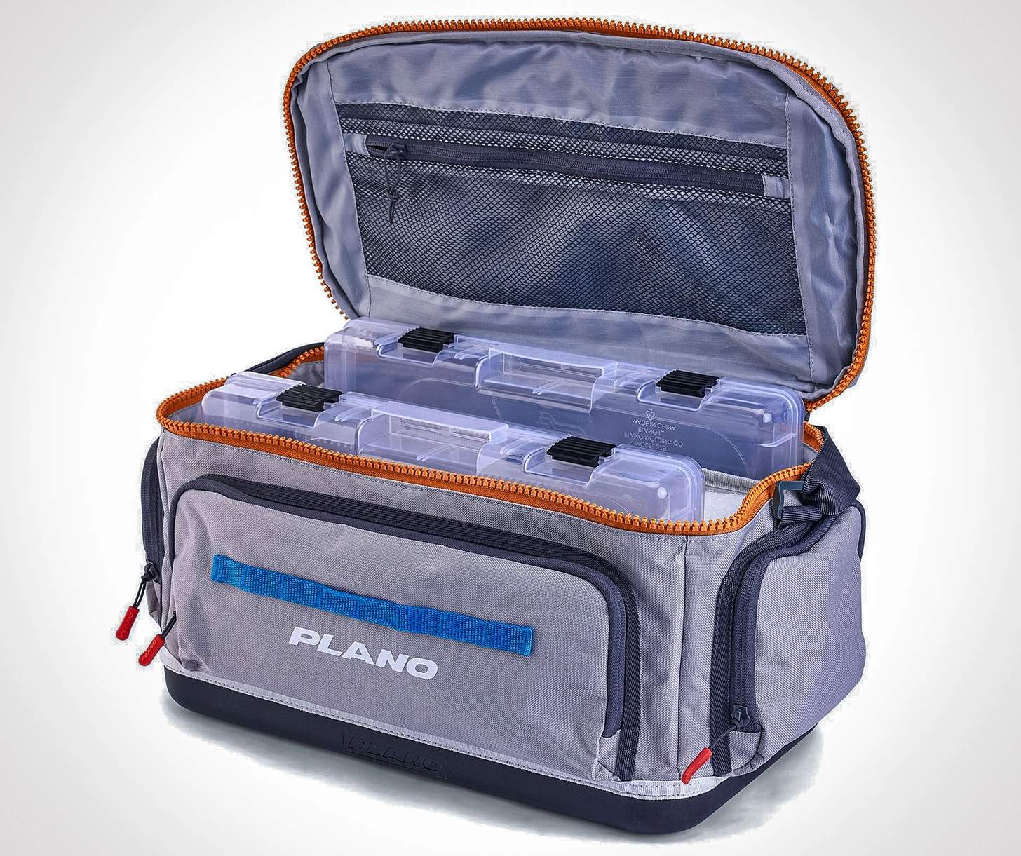 the Plano Weekend Tackle Bag with tackle boxes inside: bass fishing gear