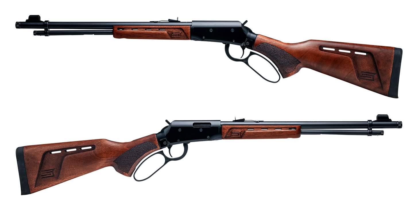 Savage Revel DLX in action at the range in profile left and right