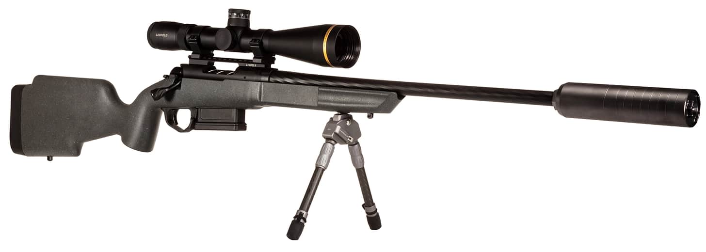 Taurus Expedition Bolt-Action Rifle on a bipod topped with a Leupold scope
