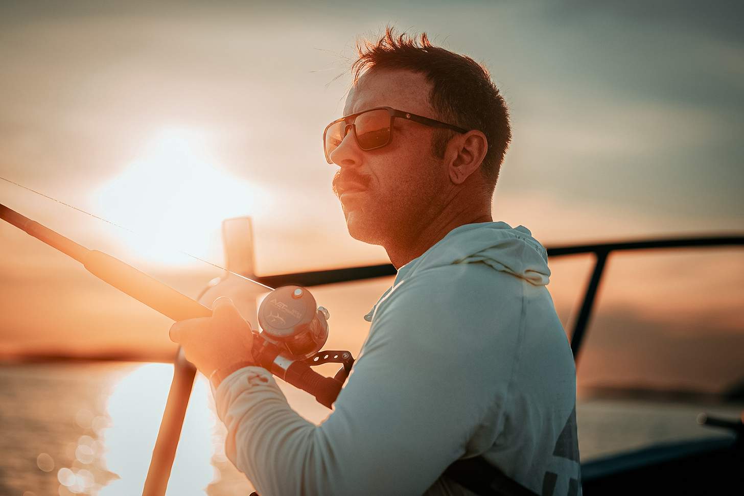 the author manning a rod