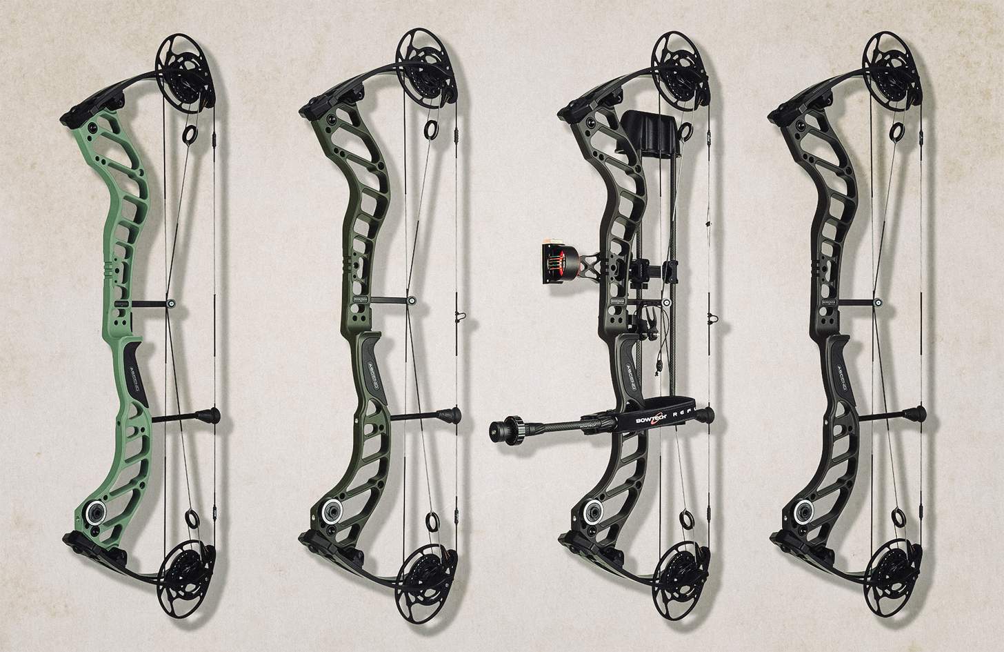 the four colorways for the new Bowtech Ascend