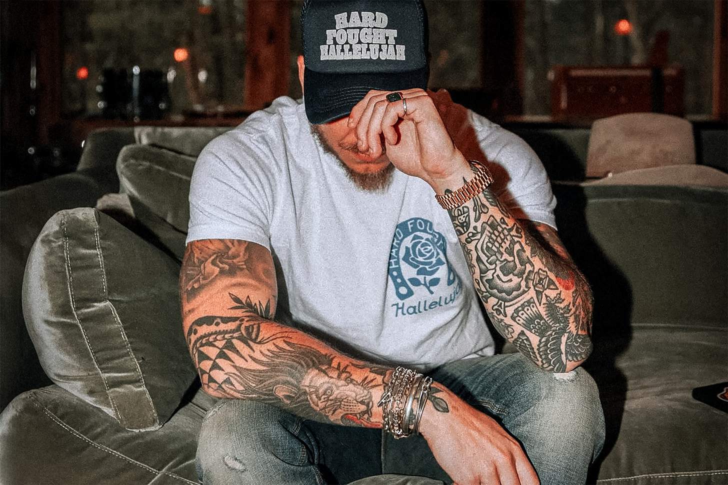 Brandon Lake in a Hard Fought Hallelujah hat