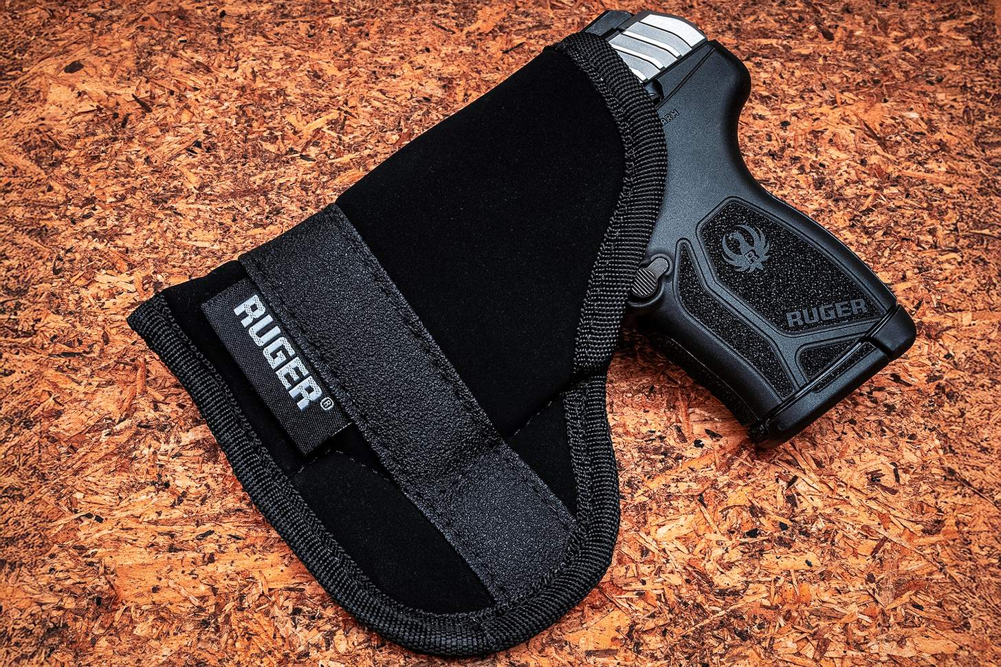 Ruger LCP Max pistol in a soft pocket holster