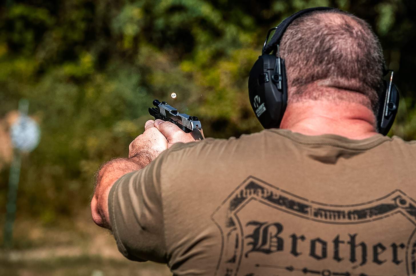 Ruger LCP Max pistol being fired on the range