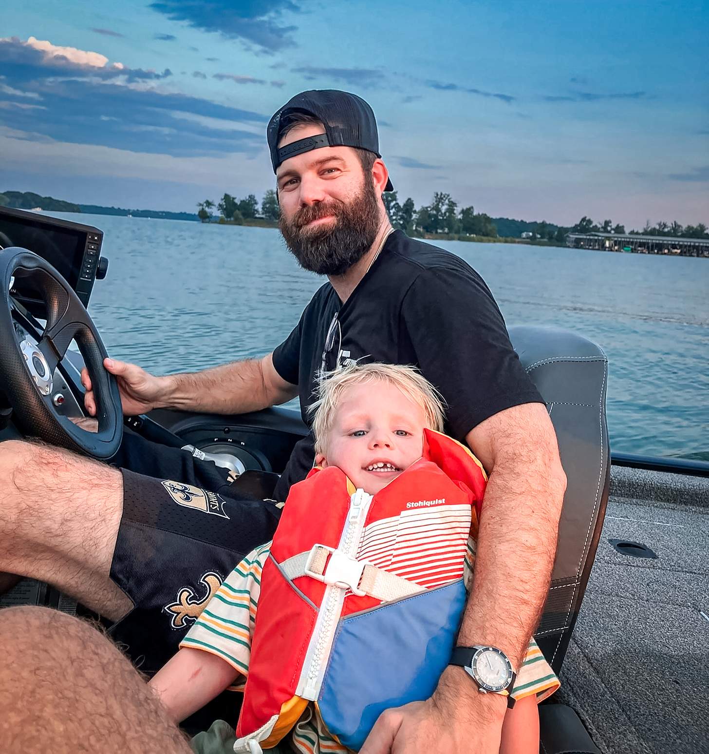 fishing with his son