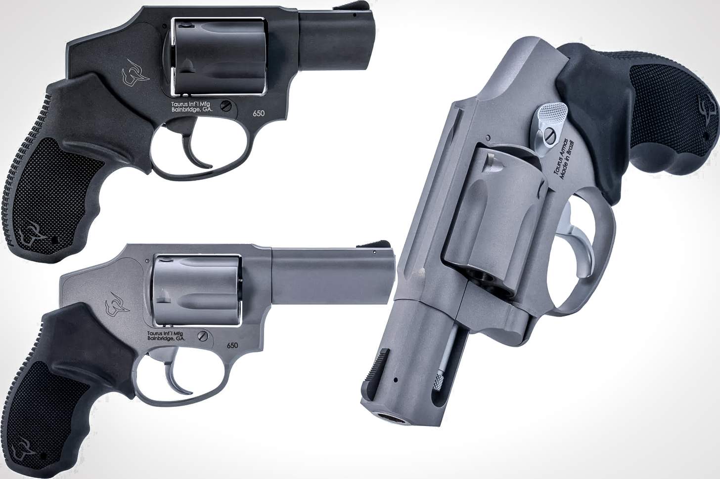 three variants of the taurus 650 revolver