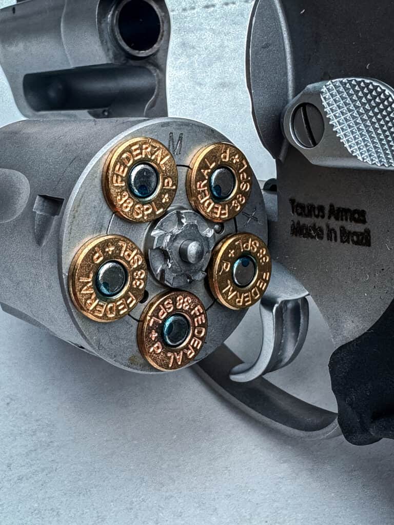 open cylinder with .38 special rounds loaded