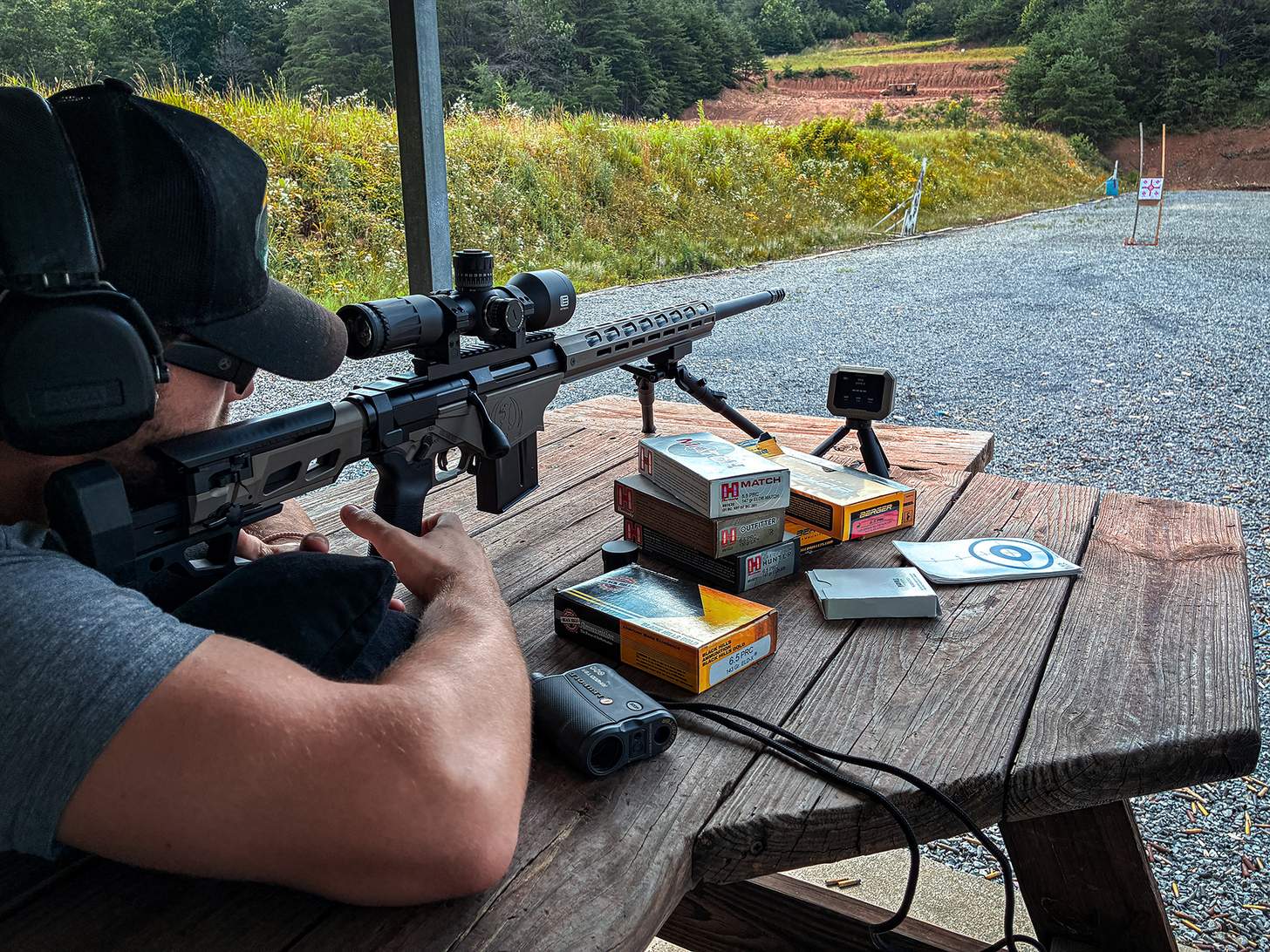 zeroing the rifle on the bench at 100 yards