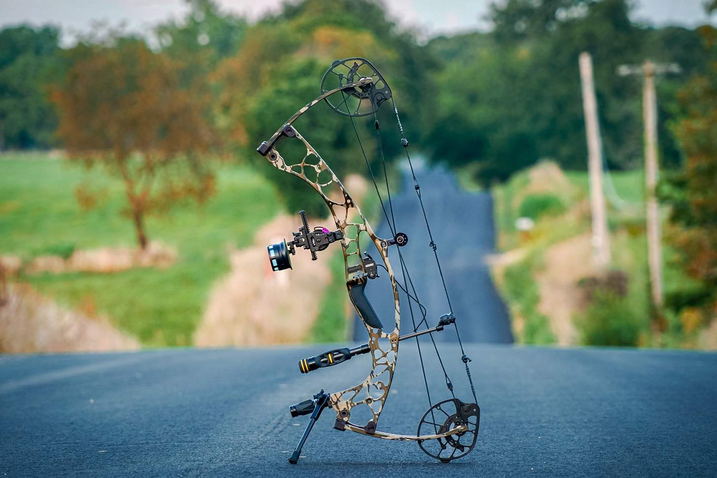 Hoyt Alpha AX-2 29 compound bow on road