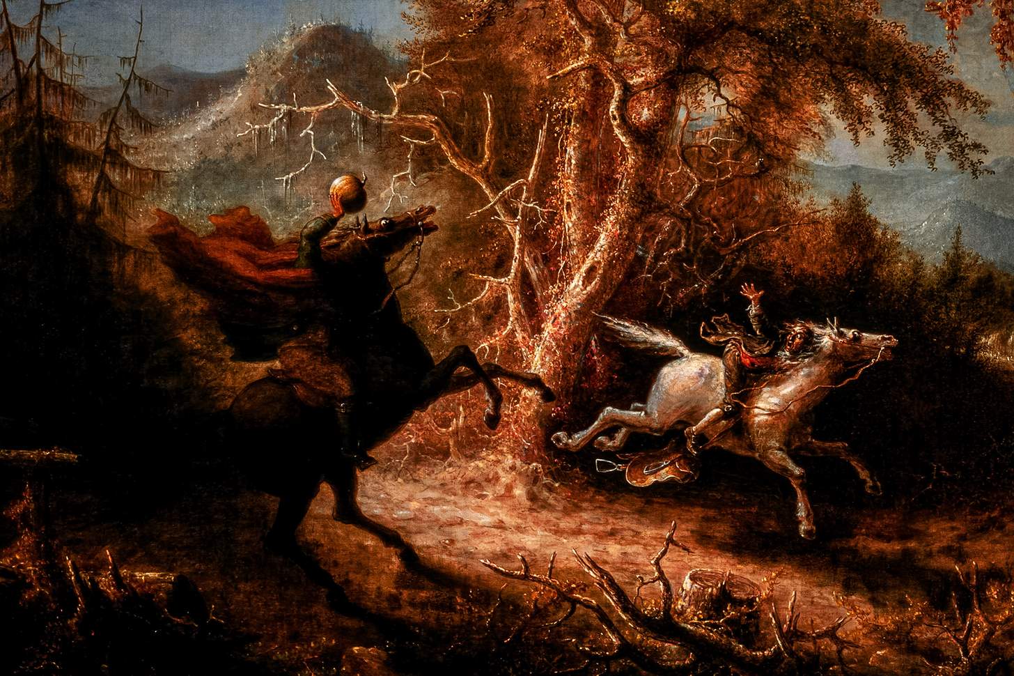 The Headless Horseman Pursuing Ichabod Crane painting