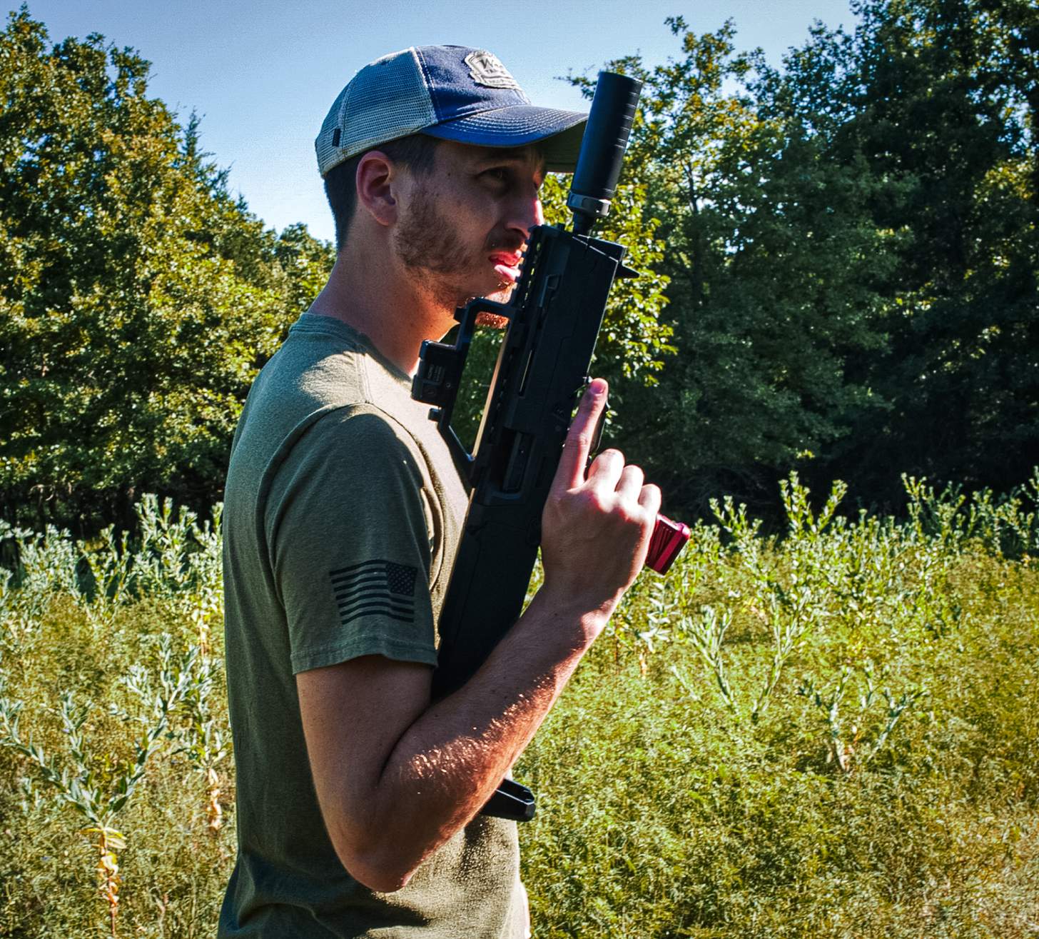 The 9mm Zev FDP (Folding Defensive Platoform) on the course. 