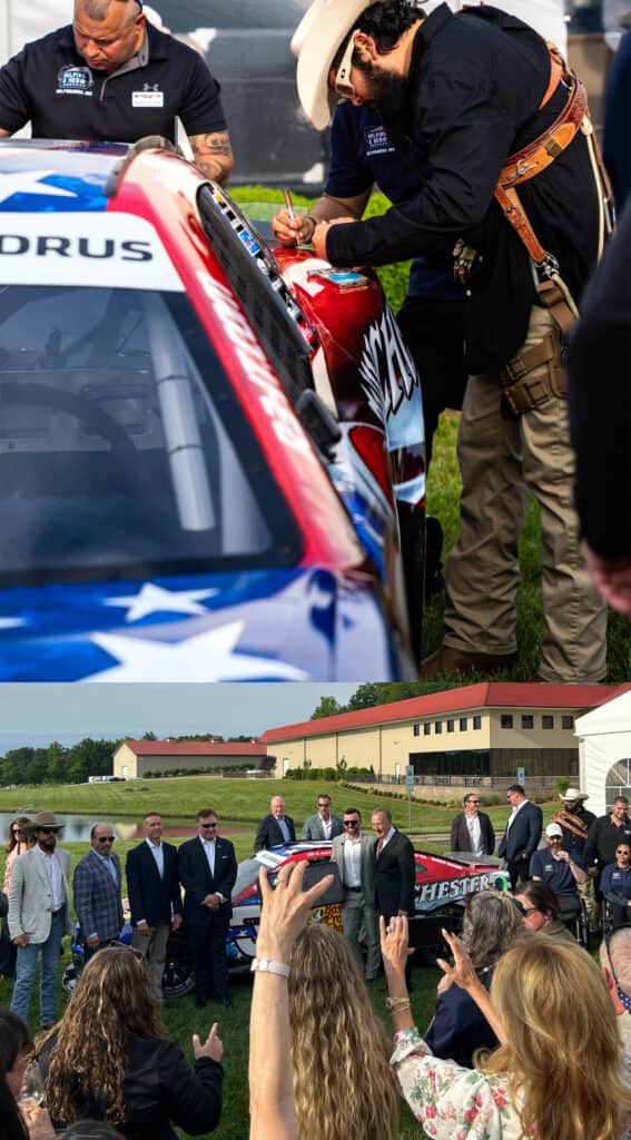 Signing the Winchester No. 3 Austin Dillon car, May 2025
