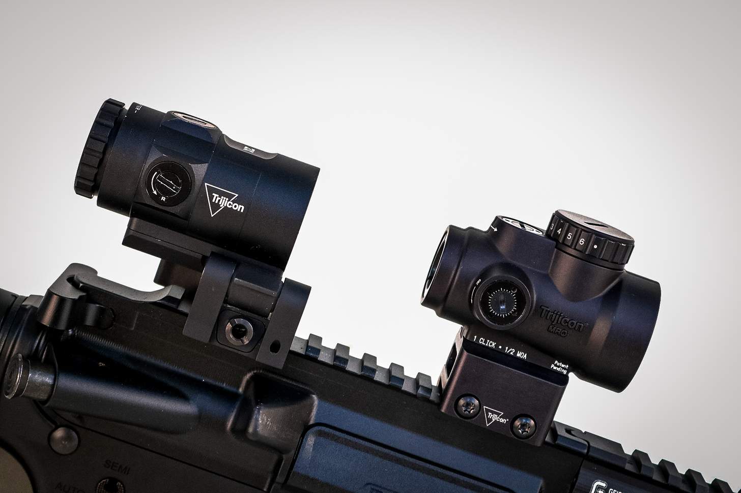 Trijicon MRO SD with magnifier on an AR