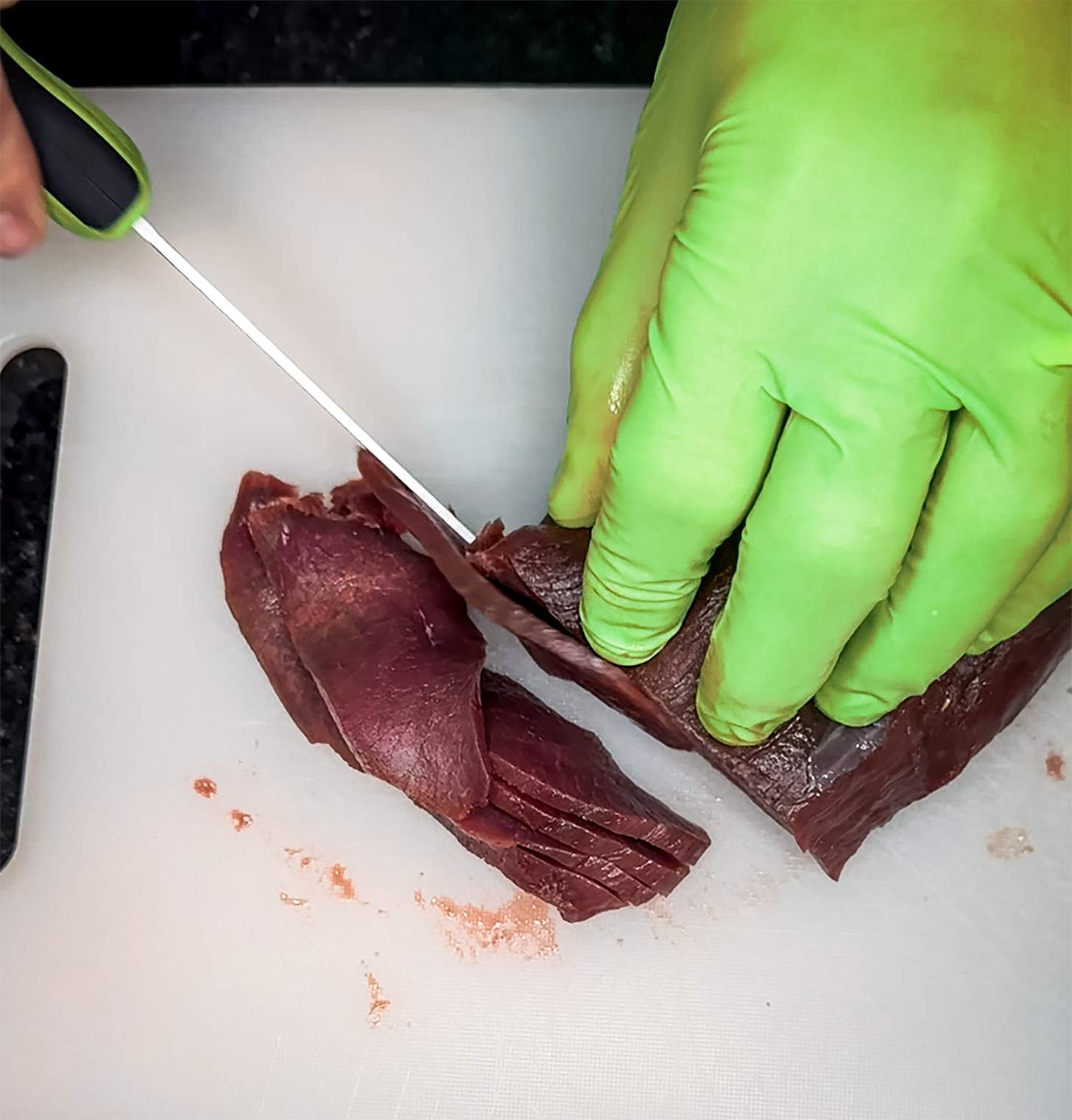 slicing venison