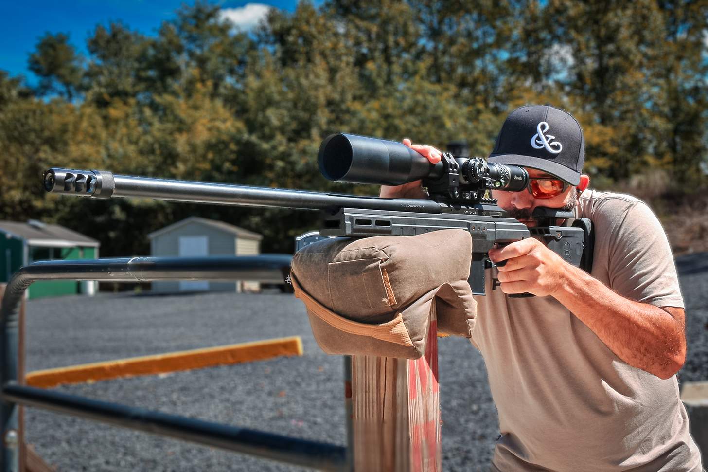 The LTT Impact rifle at the range.