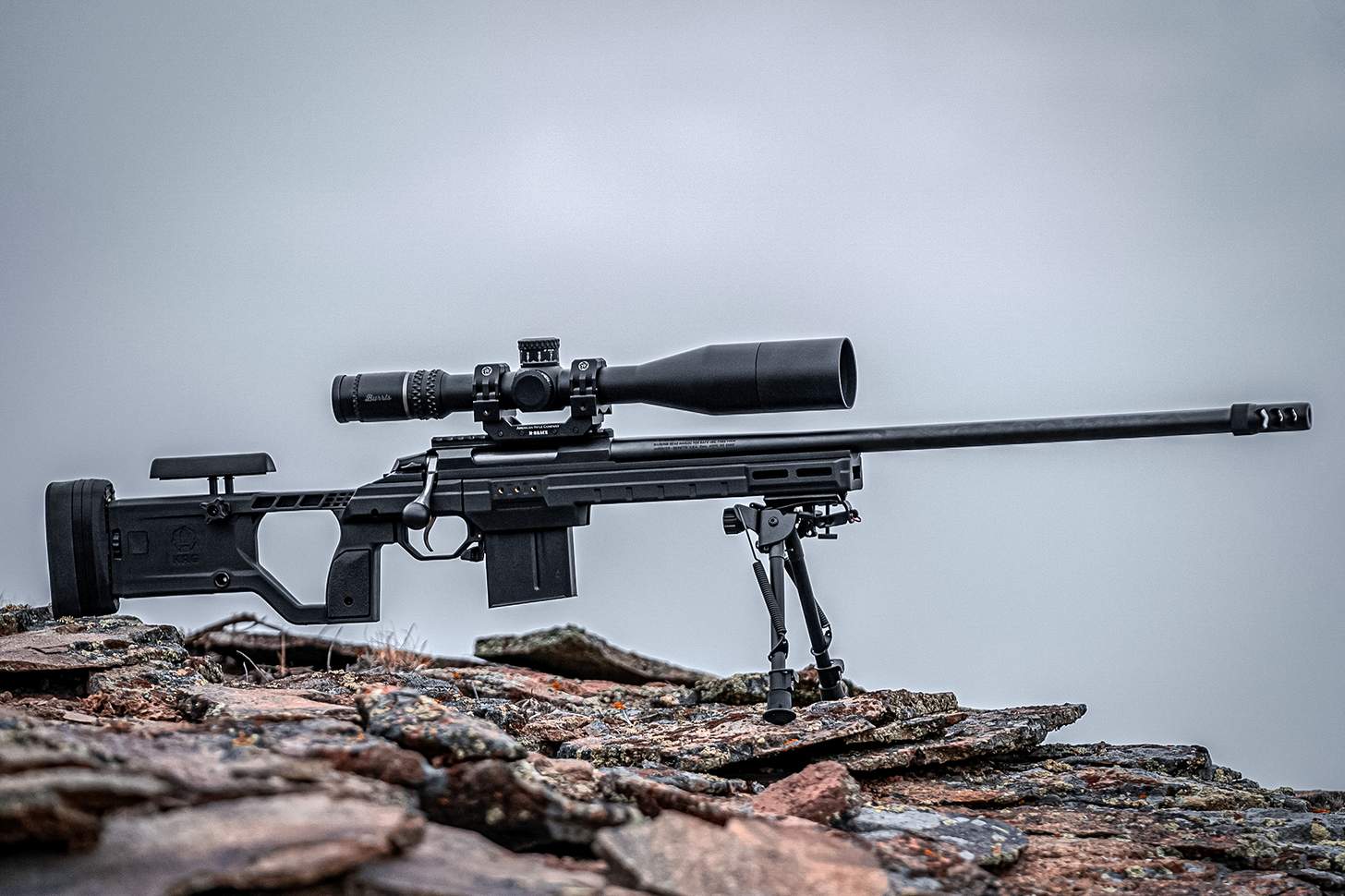 LTT Impact long range rifle set up on its Harris bipod