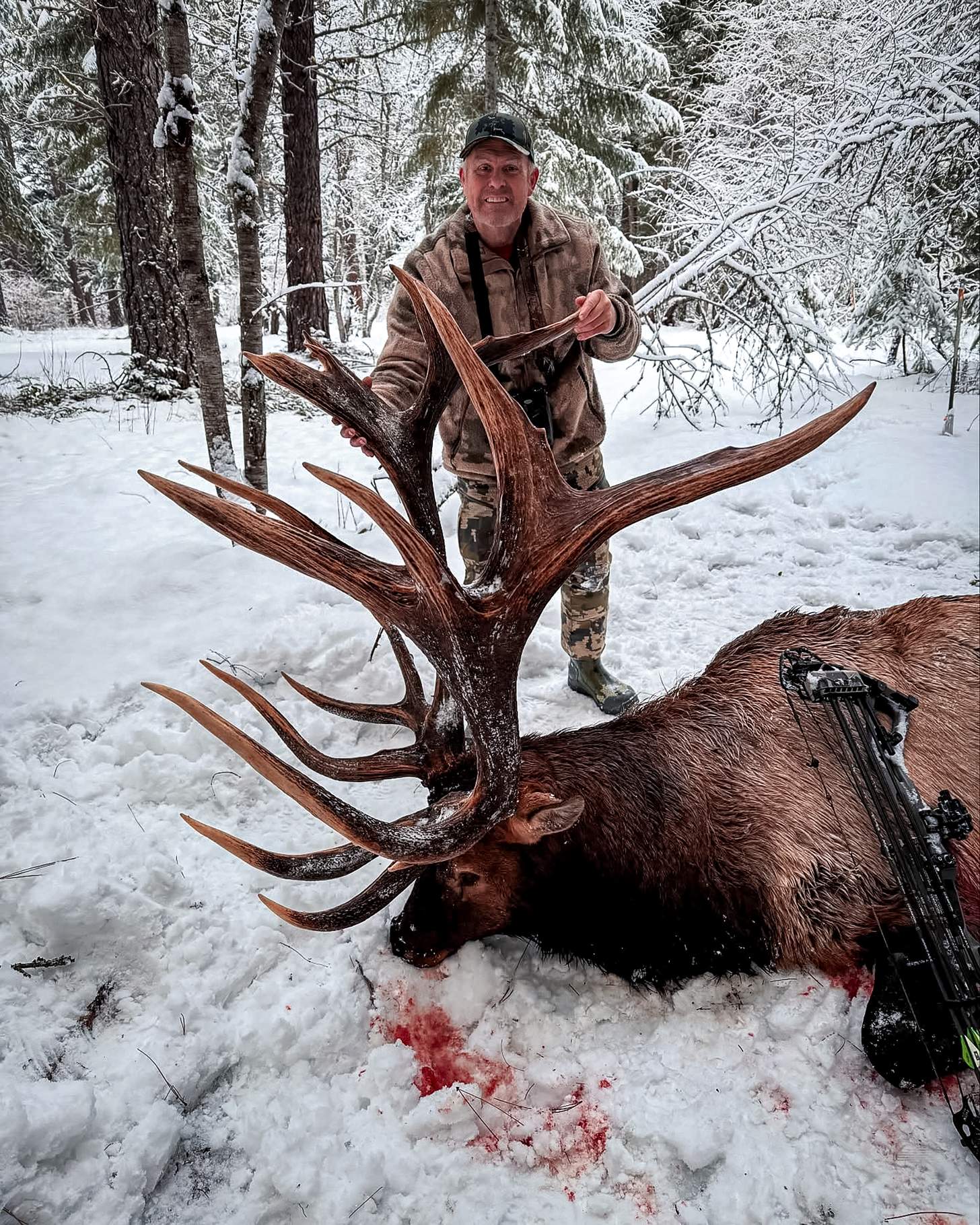 Casey Brooks with his official Pope & Young World Record Nontypical Bull Elk