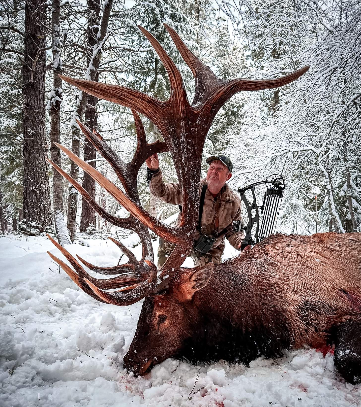 Casey Brooks with his official Pope & Young World Record Nontypical Bull Elk
