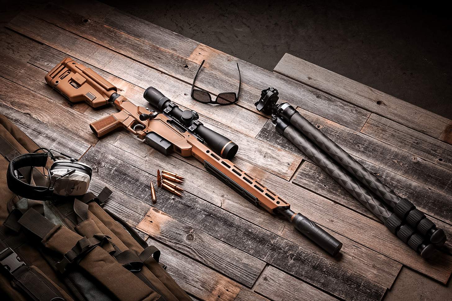 with a tripod and case