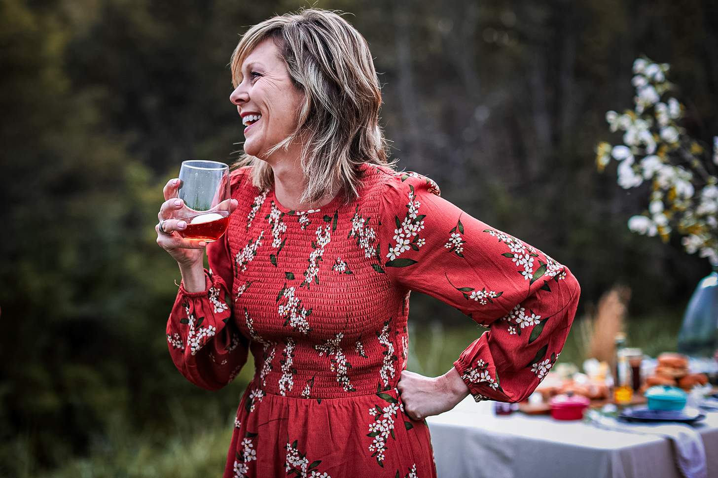 Aliceson Bales relaxes at her Tennessee farm after serving up another of her wild game suppers. 