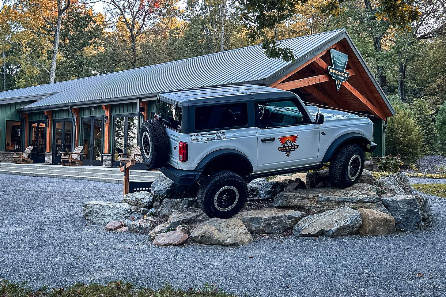 Ford Broncos driving off road
