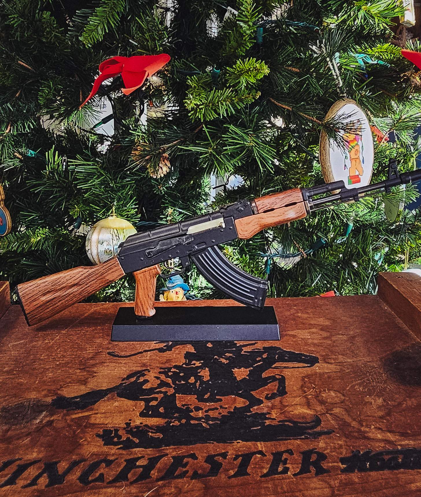 AK-47 tree ornament