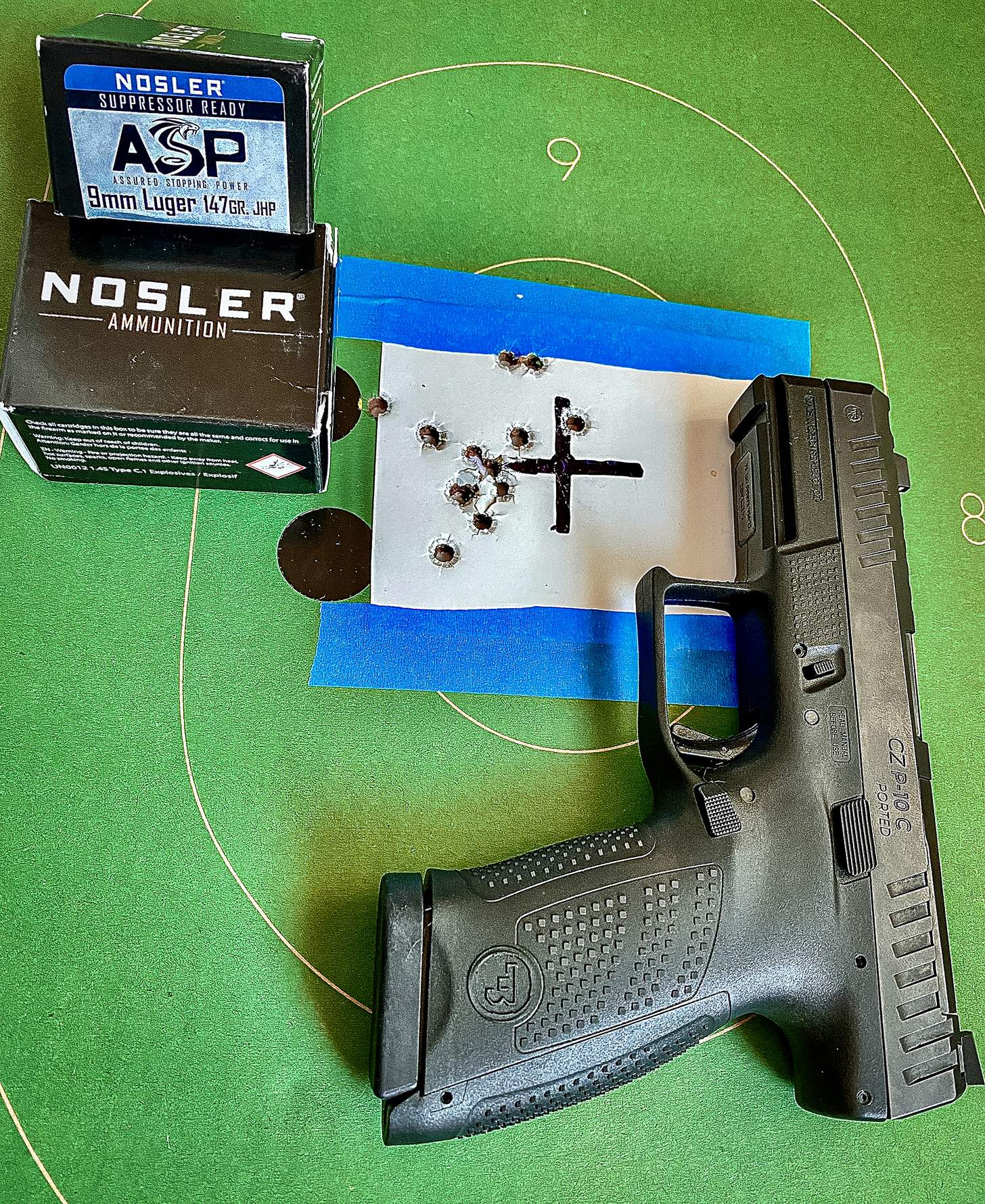 CZ-USA P-10 C Ported handgun wit Nosler suppressor ready 9mm ammo