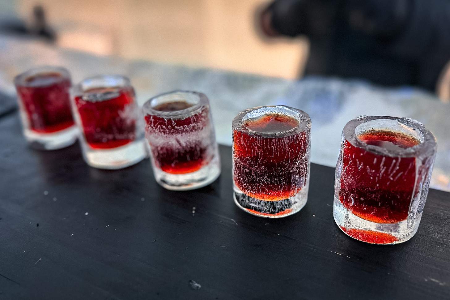 Northern Lights Negroni in Ice Glasses