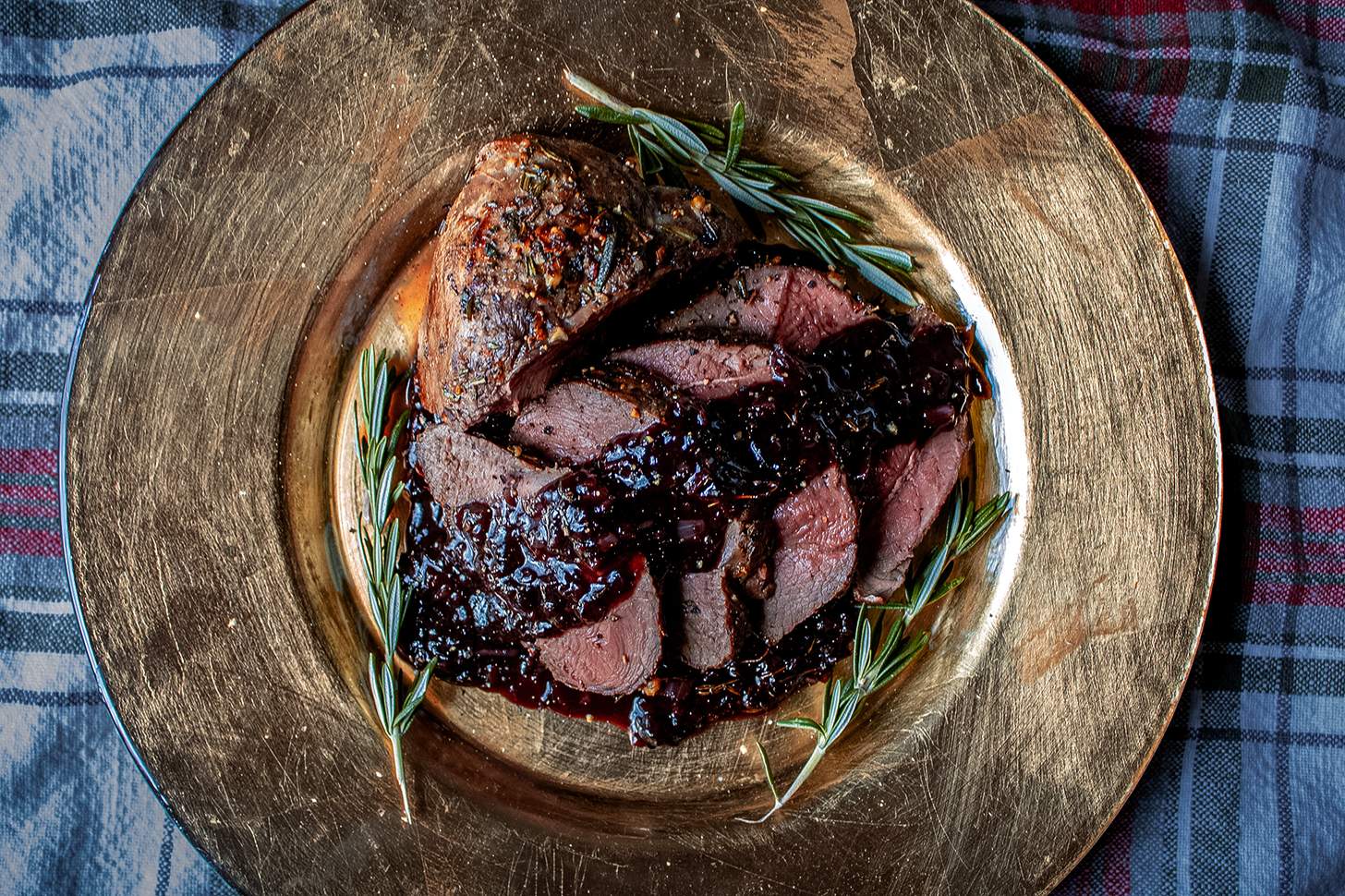 Venison Roast with red wine reduction