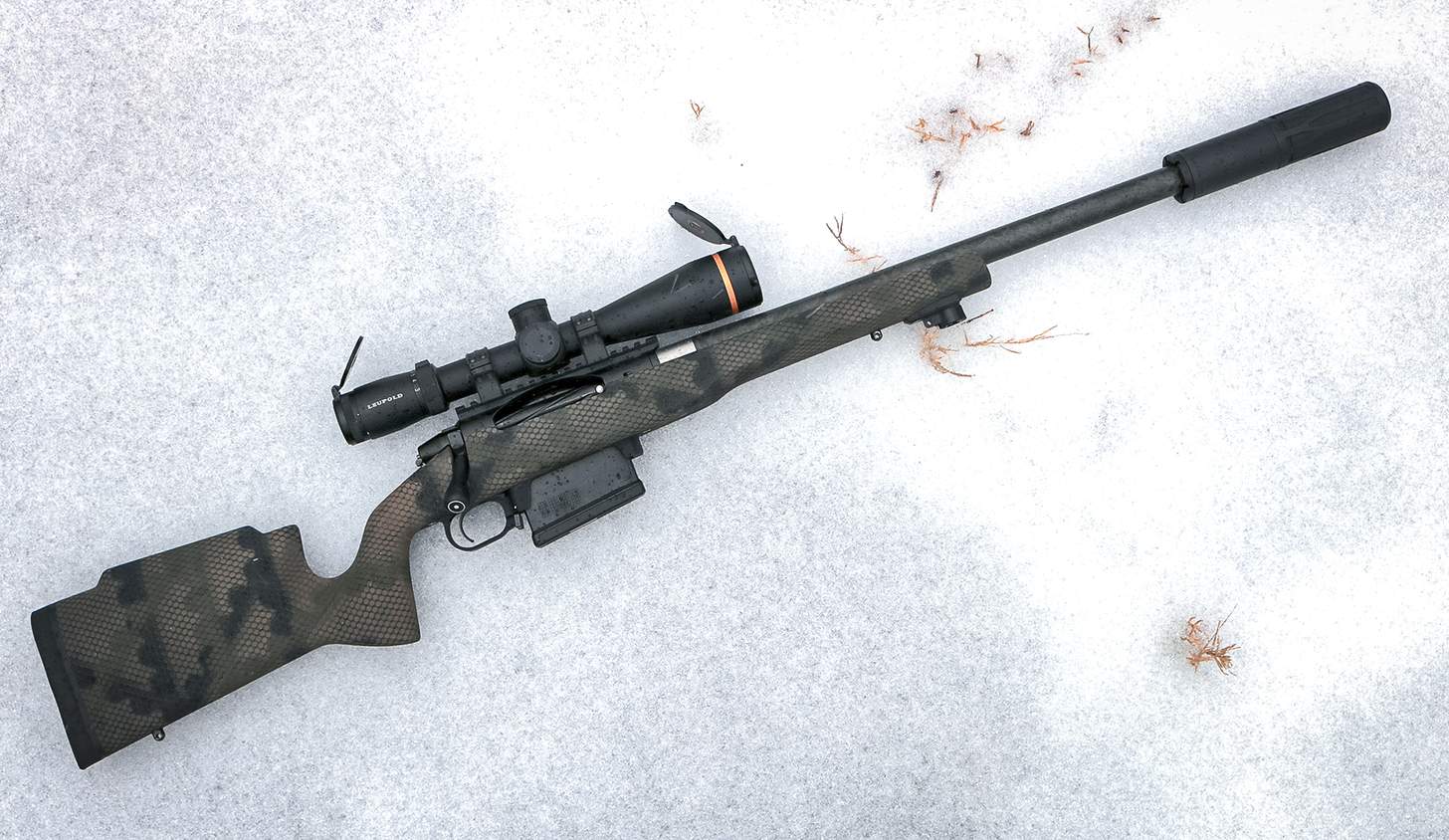 dead air Nomad Ti OTB suppressor on a bolt action rifle