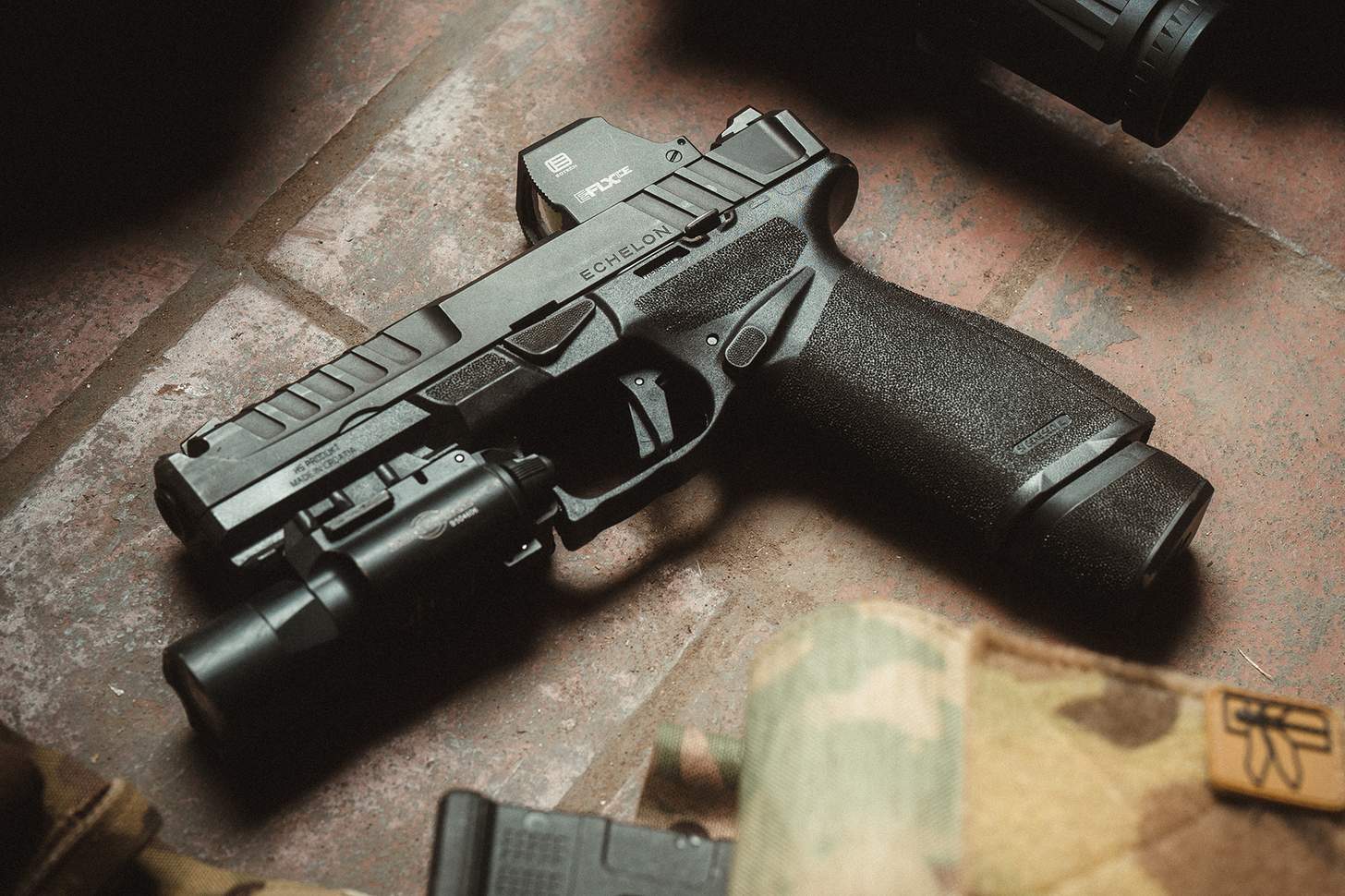 EOTECH EFLX CE Mini Reflex Sight mounted on a Springfield Echelon pistol