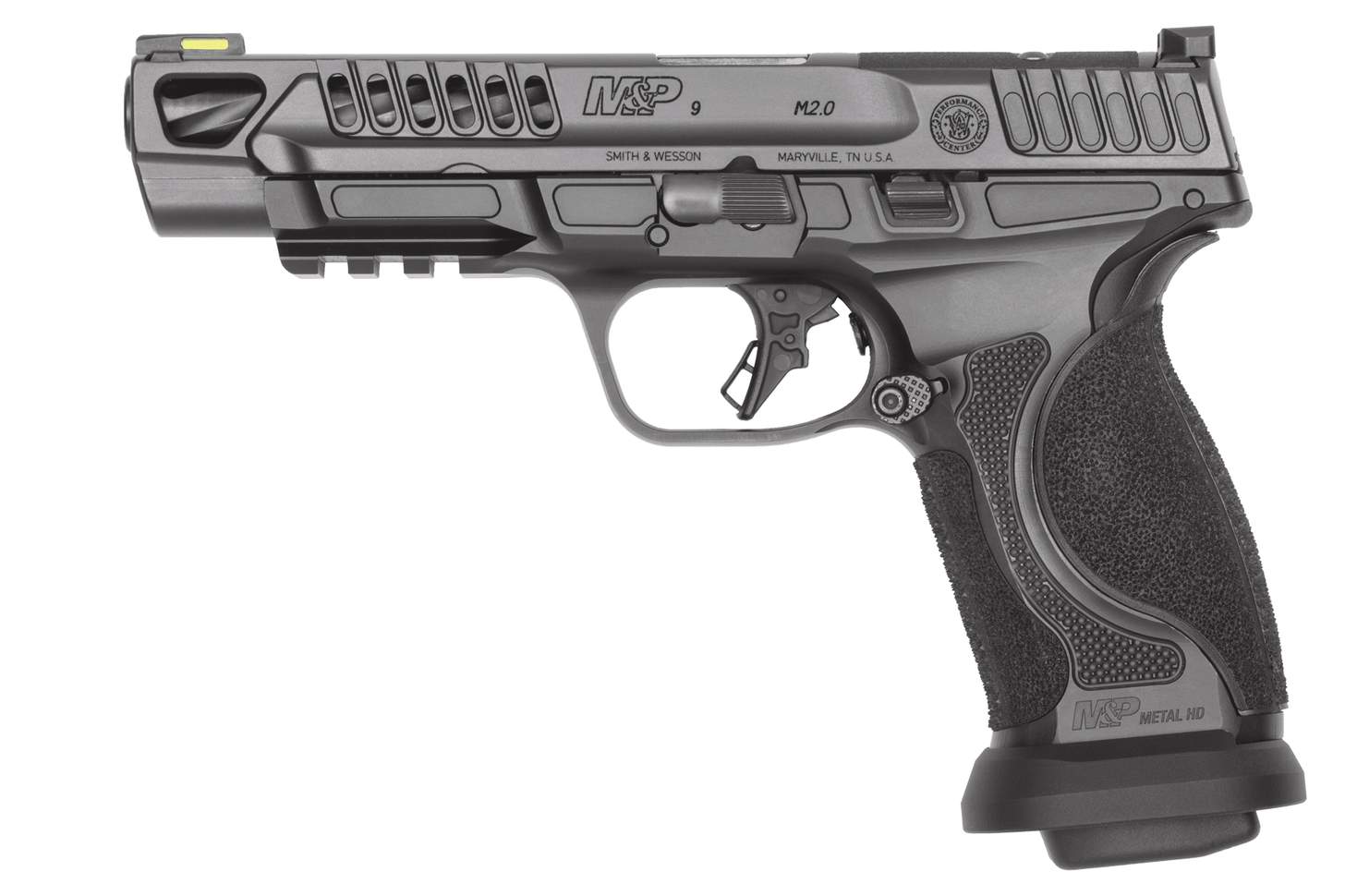 M&P 9 M2.0 Metal HD Competitor on target background
