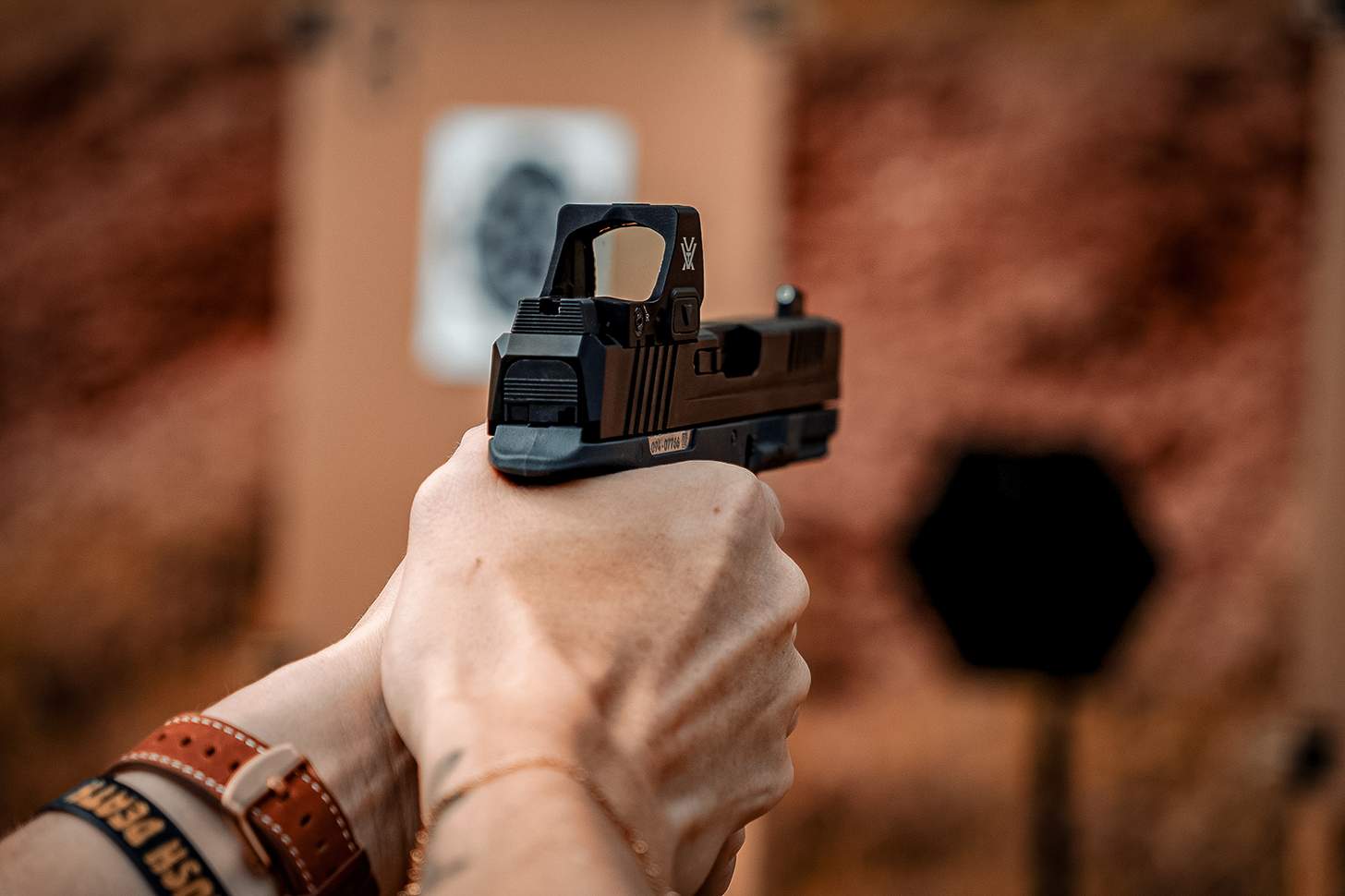 at the range with a vortex red dot