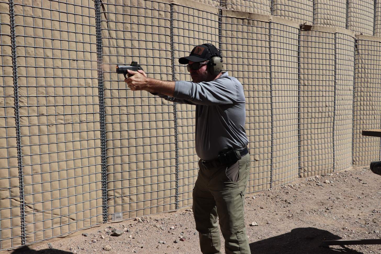 A man shoots the Langdon Tactical Technology PX4 Compact Carry 2
