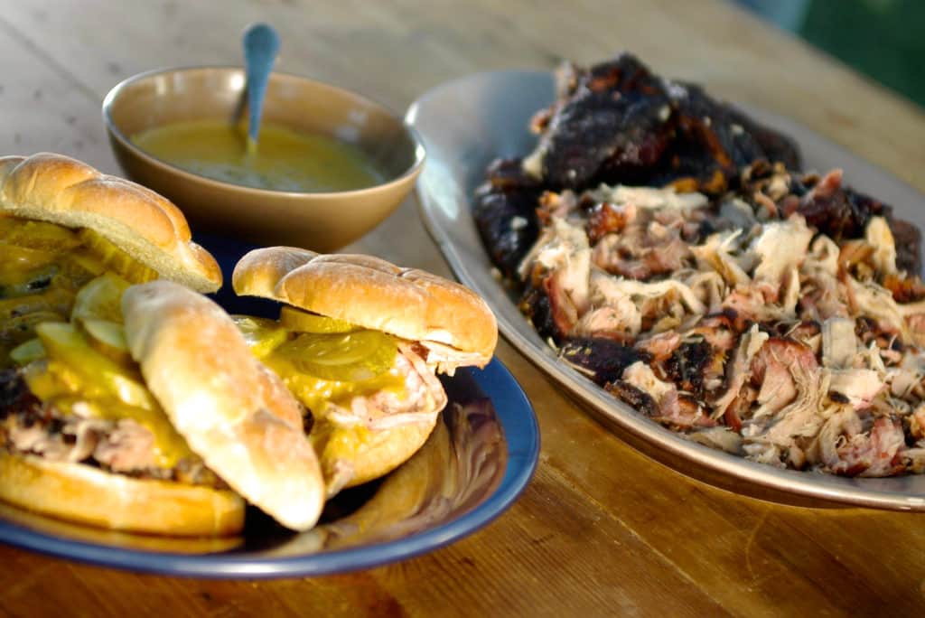 Carolina Pulled Pork Sliders With Mustard Sauce & Slaw