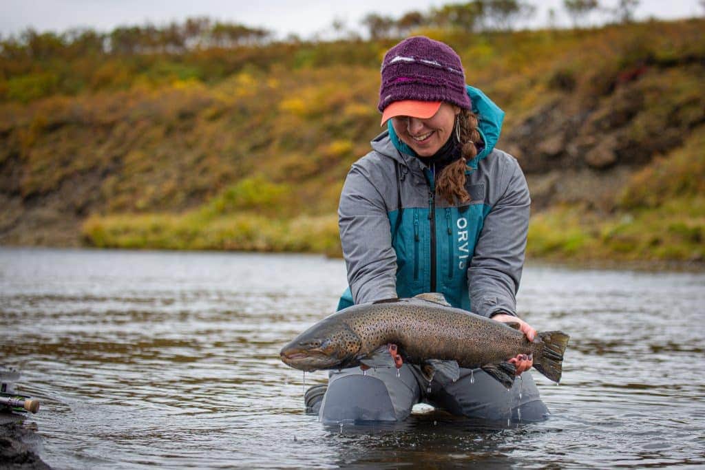 fly fishing for sea trout in iceland