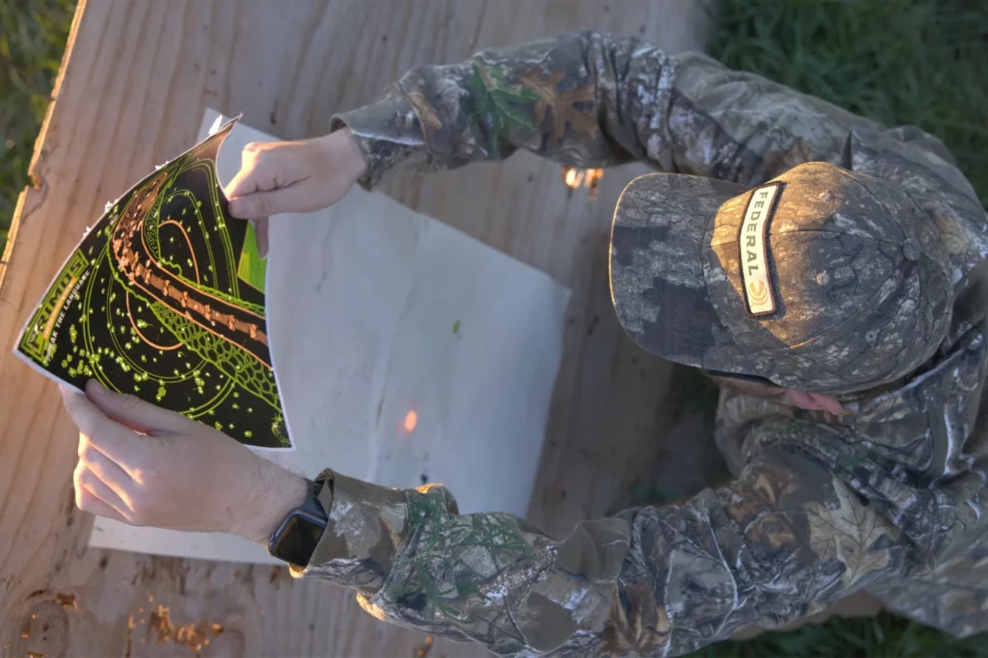 turkey hunter looking at his target