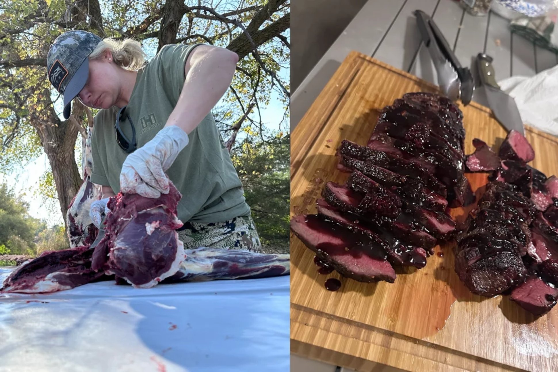 butchering a deer