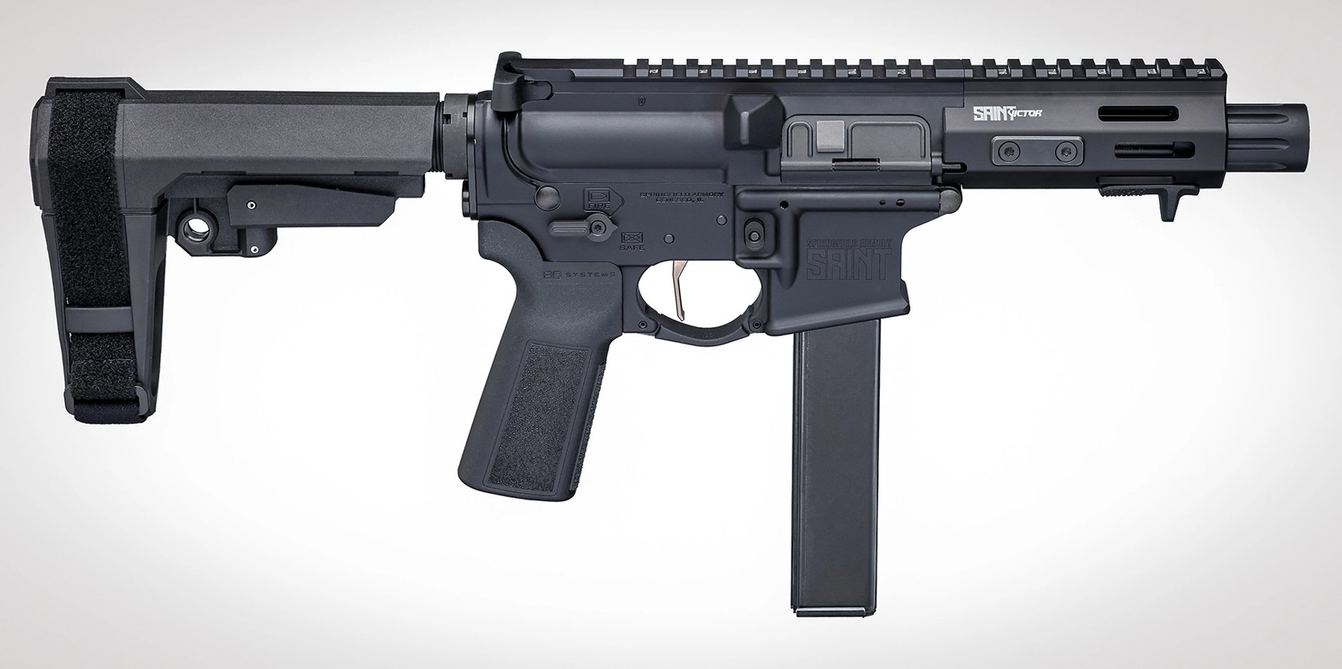 the Springfield Armory 9mm Saint Victor pistol in profile