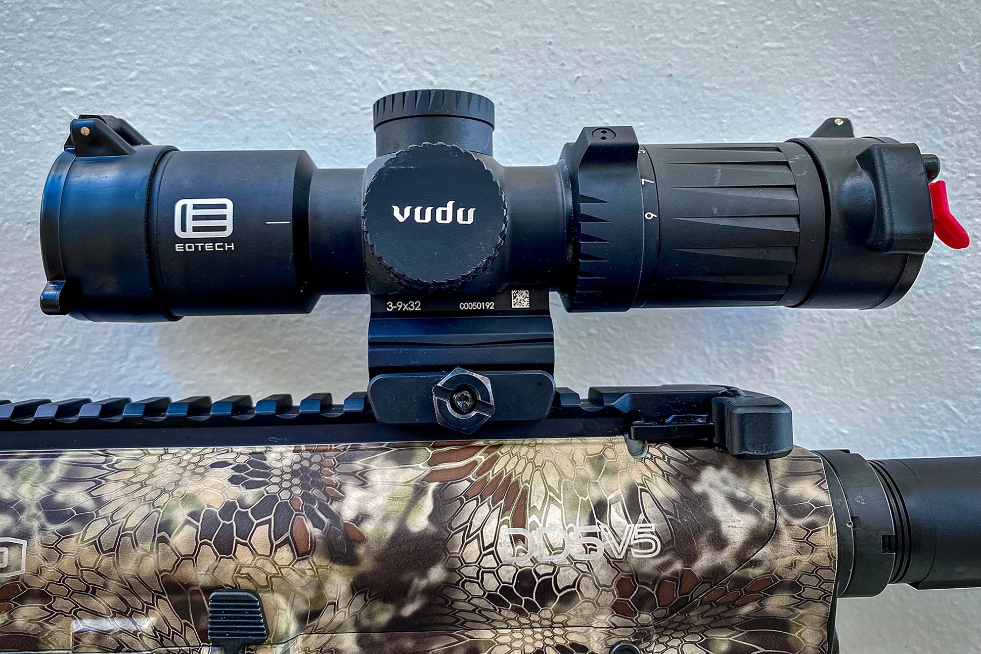 EOTech Vudu 3-9 second focal plane scope mounted on the the Daniel Defense DD5 V5 Hunter rifle