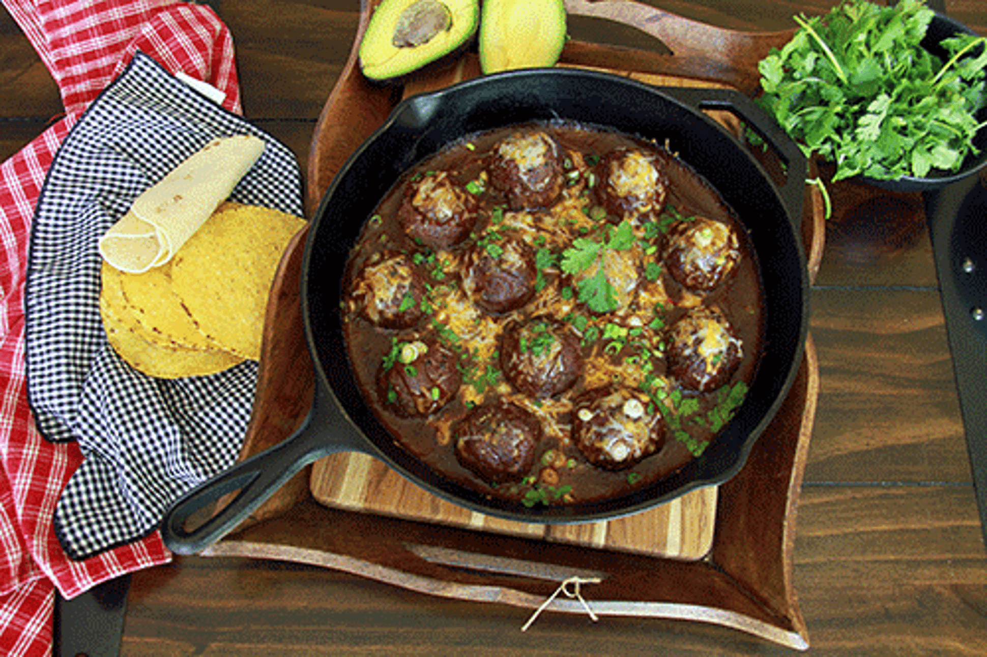 Elk Meatball Enchiladas