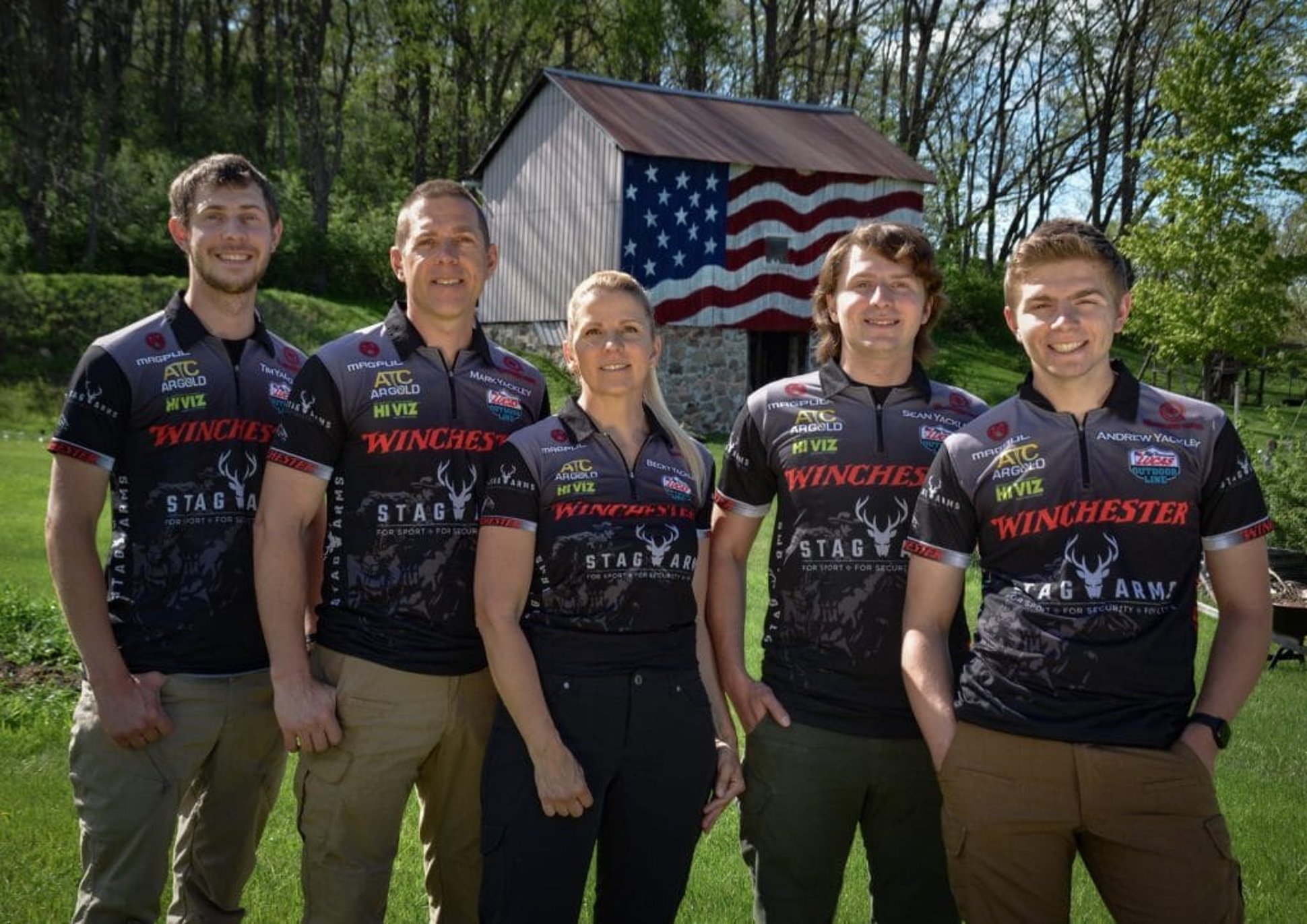 Becky Yackley and her husband and three sons.